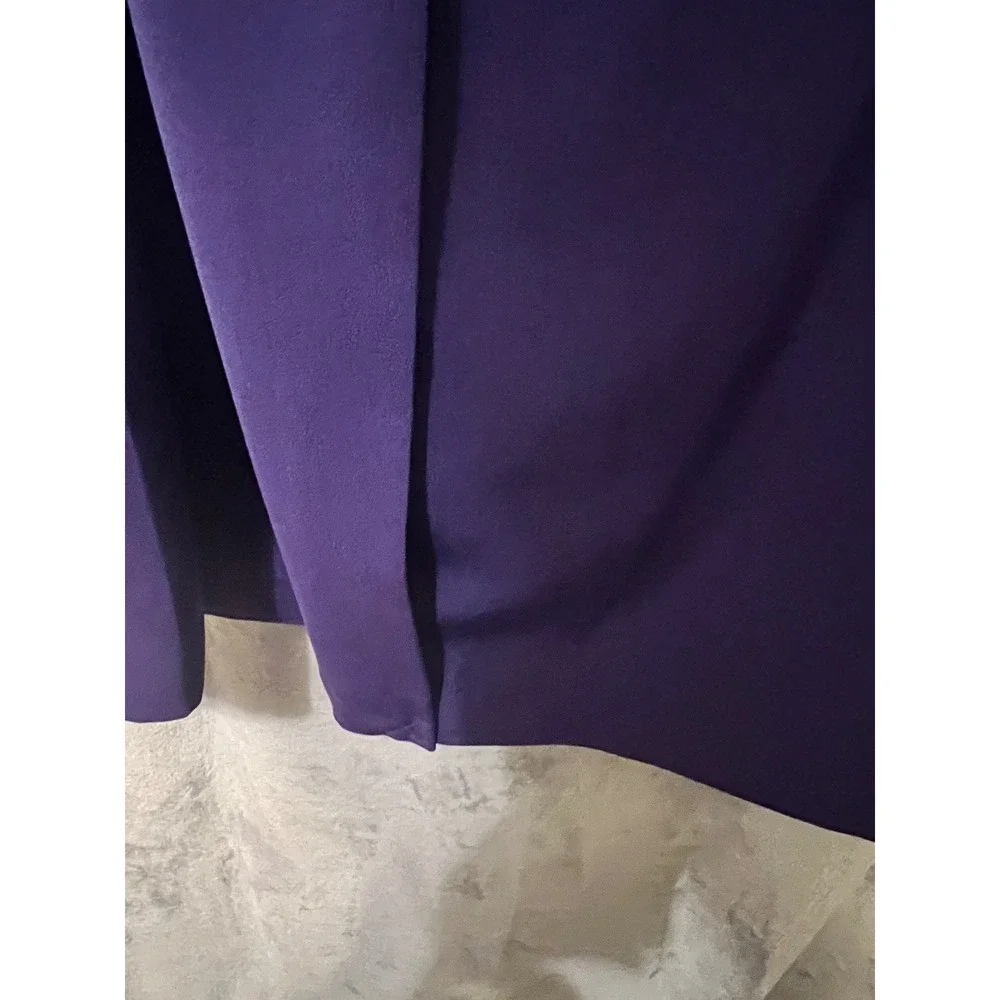 G.M.I. Woman Purple 2 Piece Skirt Suit 38W NWT Dickie Satin Trim Church Formal